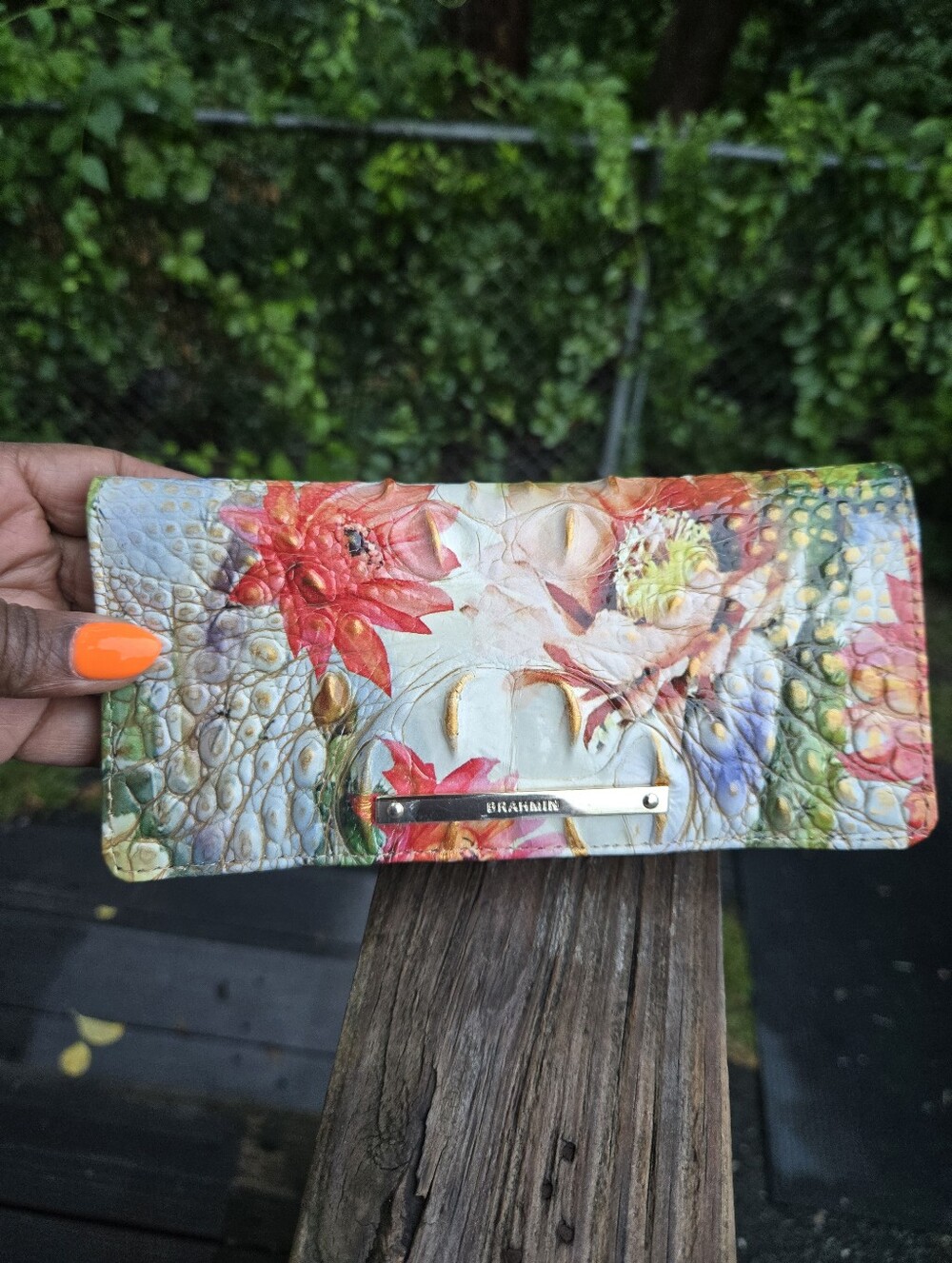 Brahmin Ady Succulent Bloom Genuinr Leather Wallet NWT